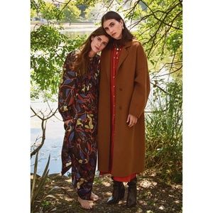 cognac wool coat